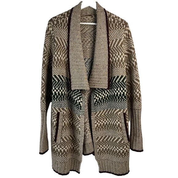 Soft Surroundings Sweaters - Soft Surroundings Size M Cardigan Sweater Open Front Collared Long Line Knit